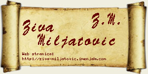 Živa Miljatović vizit kartica